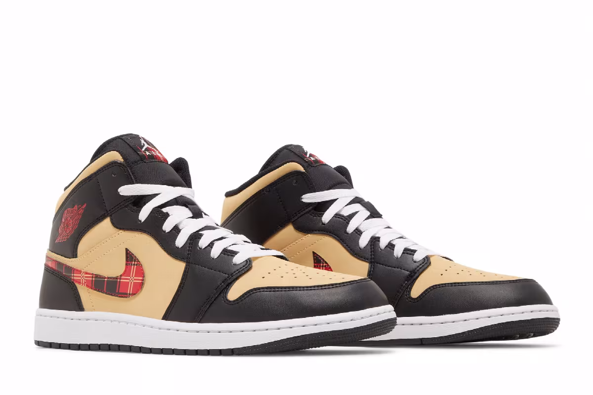 Air Jordan 1 Mid SE Tartan Swoosh, view 9