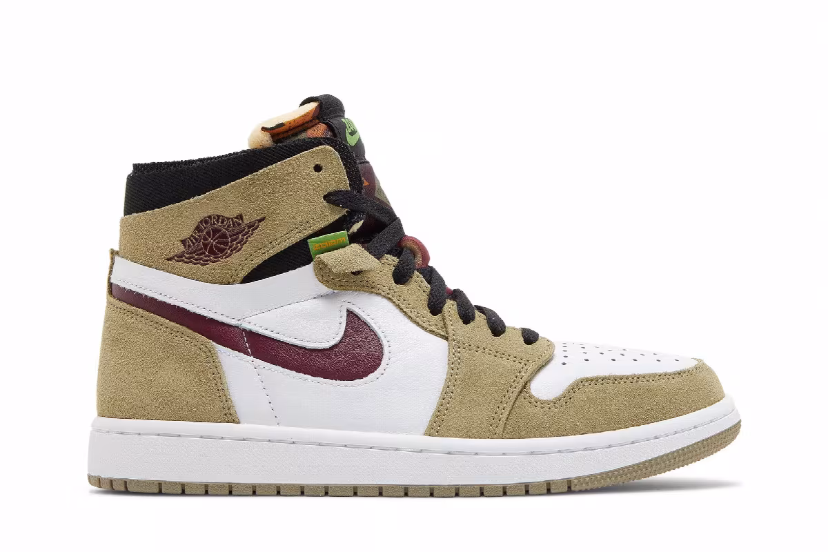 Air Jordan 1 Zoom Comfort Neutral Olive Cherrywood, view 2