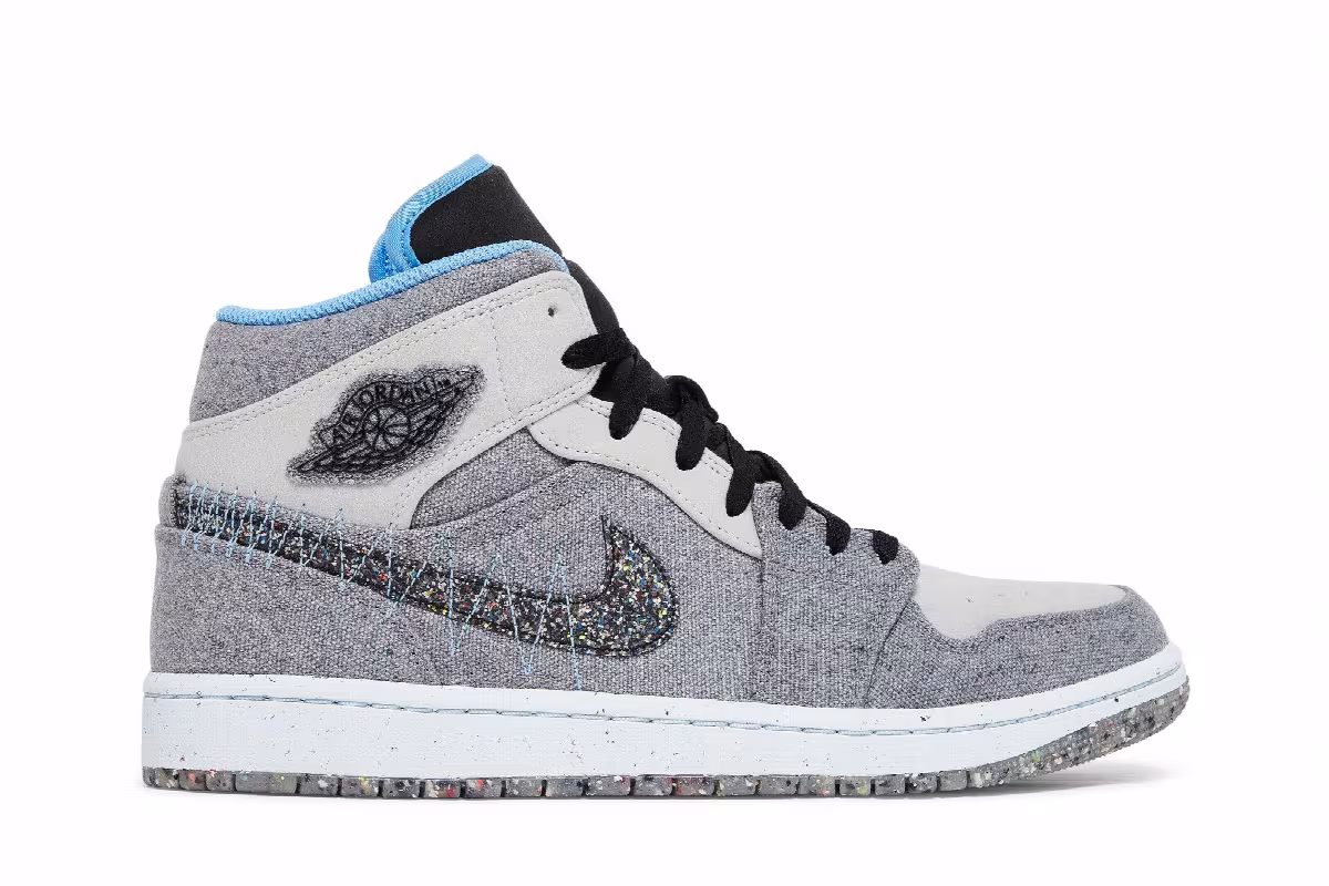 Air Jordan 1 Mid Crater Grey University Blue, view 2