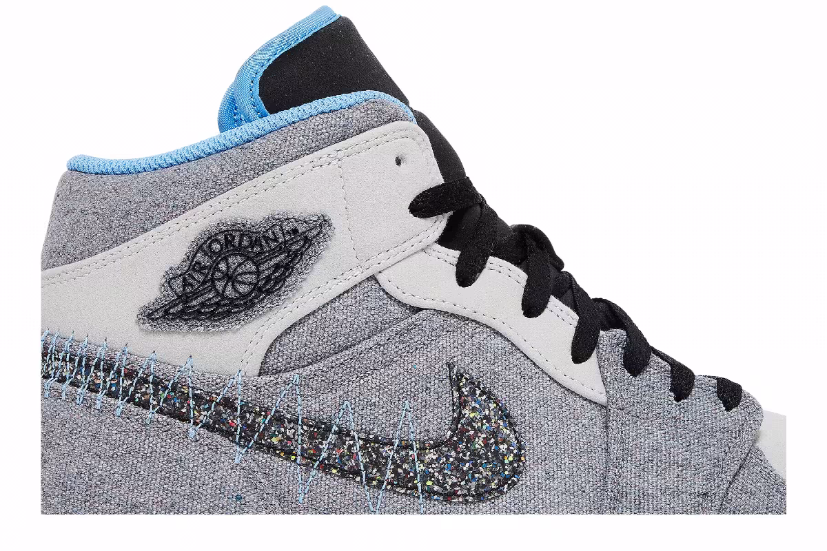 Air Jordan 1 Mid Crater Grey University Blue, view 3