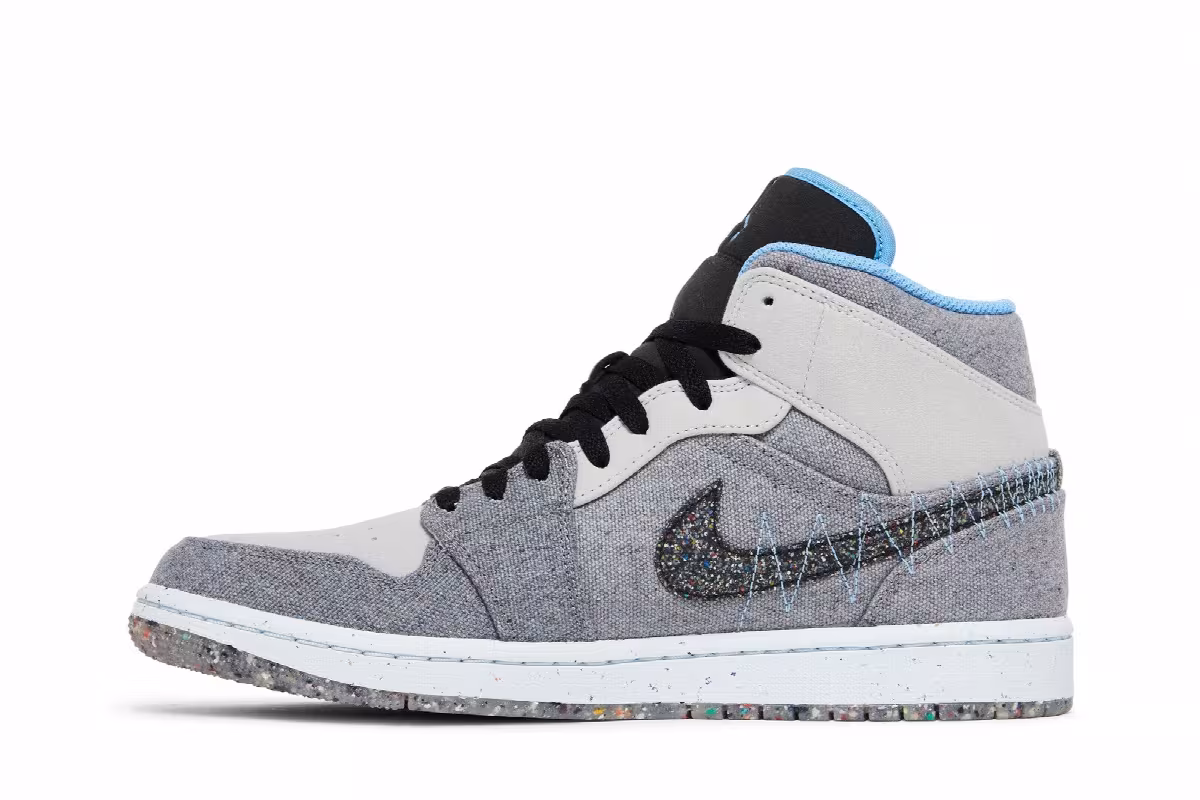 Air Jordan 1 Mid Crater Grey University Blue, view 4