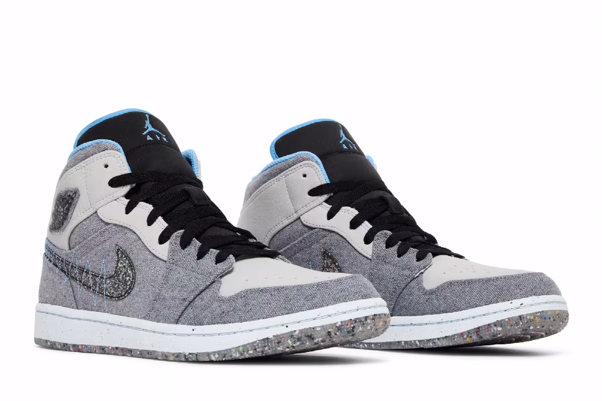 Air Jordan 1 Mid Crater Grey University Blue, view 9