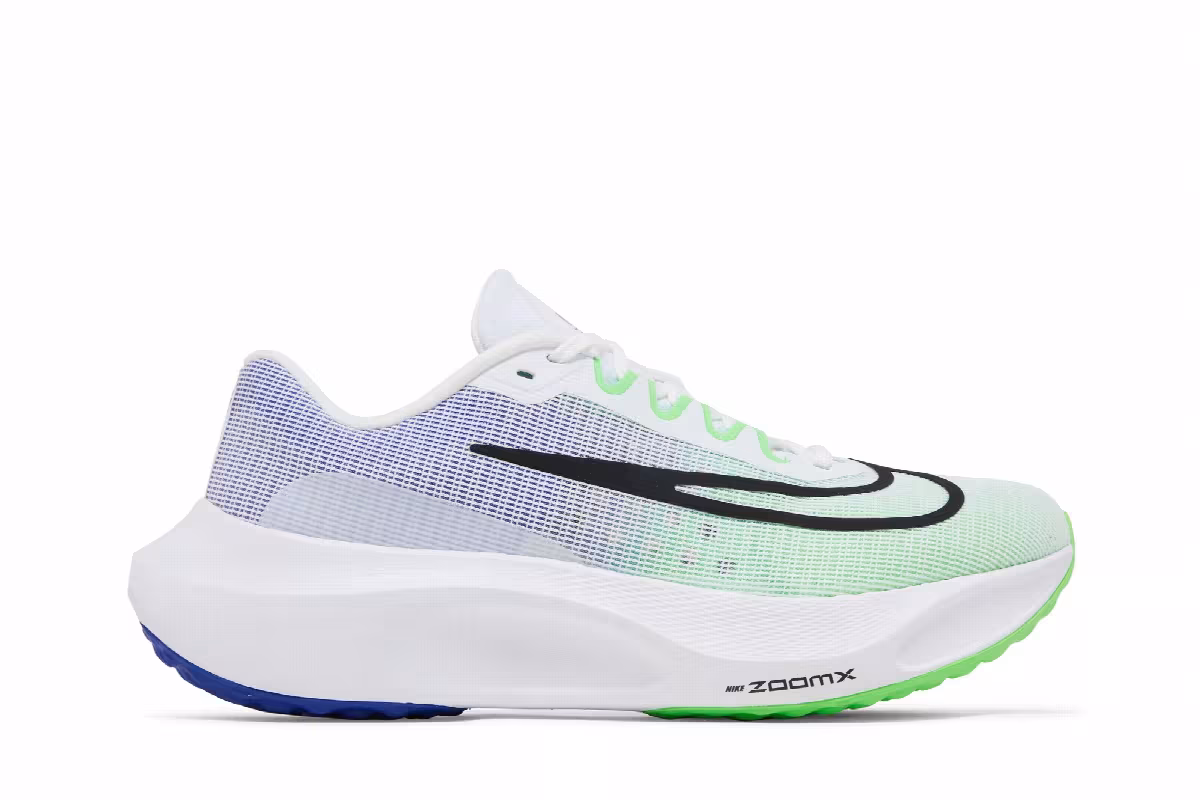 Nike Zoom Fly 5 White Green Strike Blue, view 2