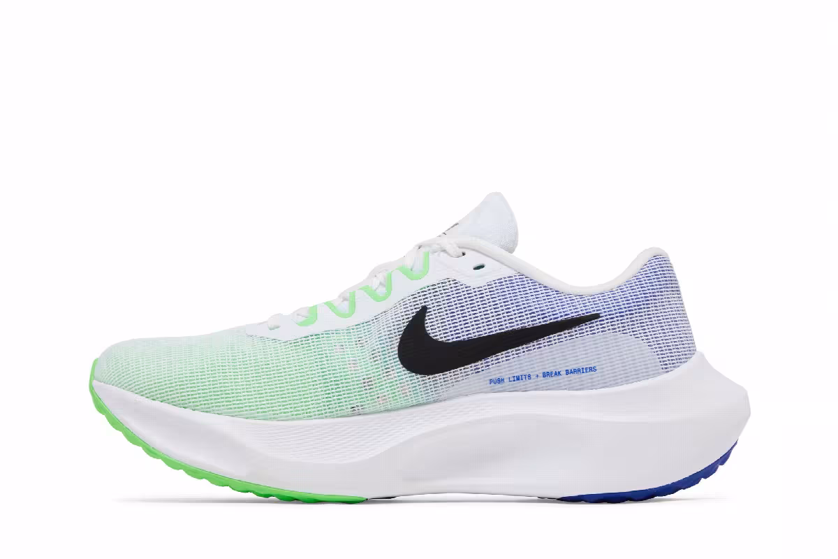 Nike Zoom Fly 5 White Green Strike Blue, view 4
