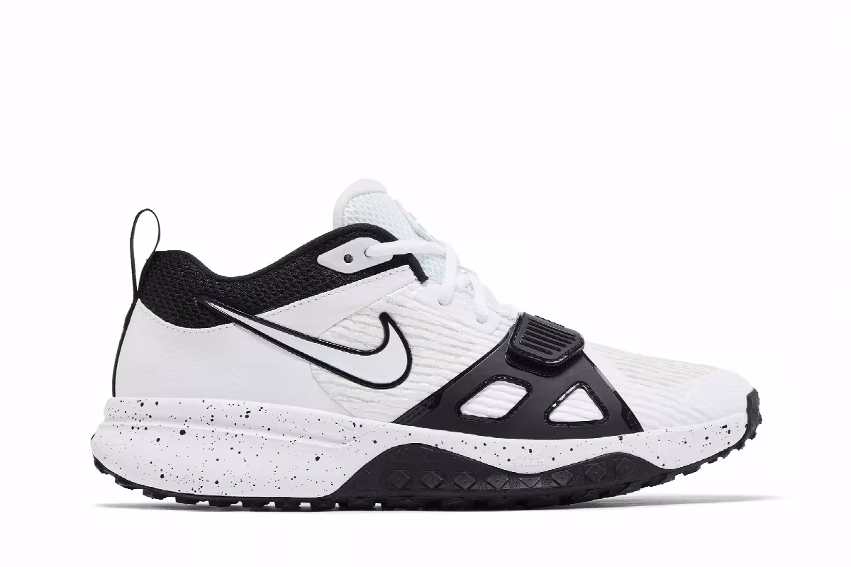 Nike Air Zoom Diamond Elite Turf White Black Splatter, view 2