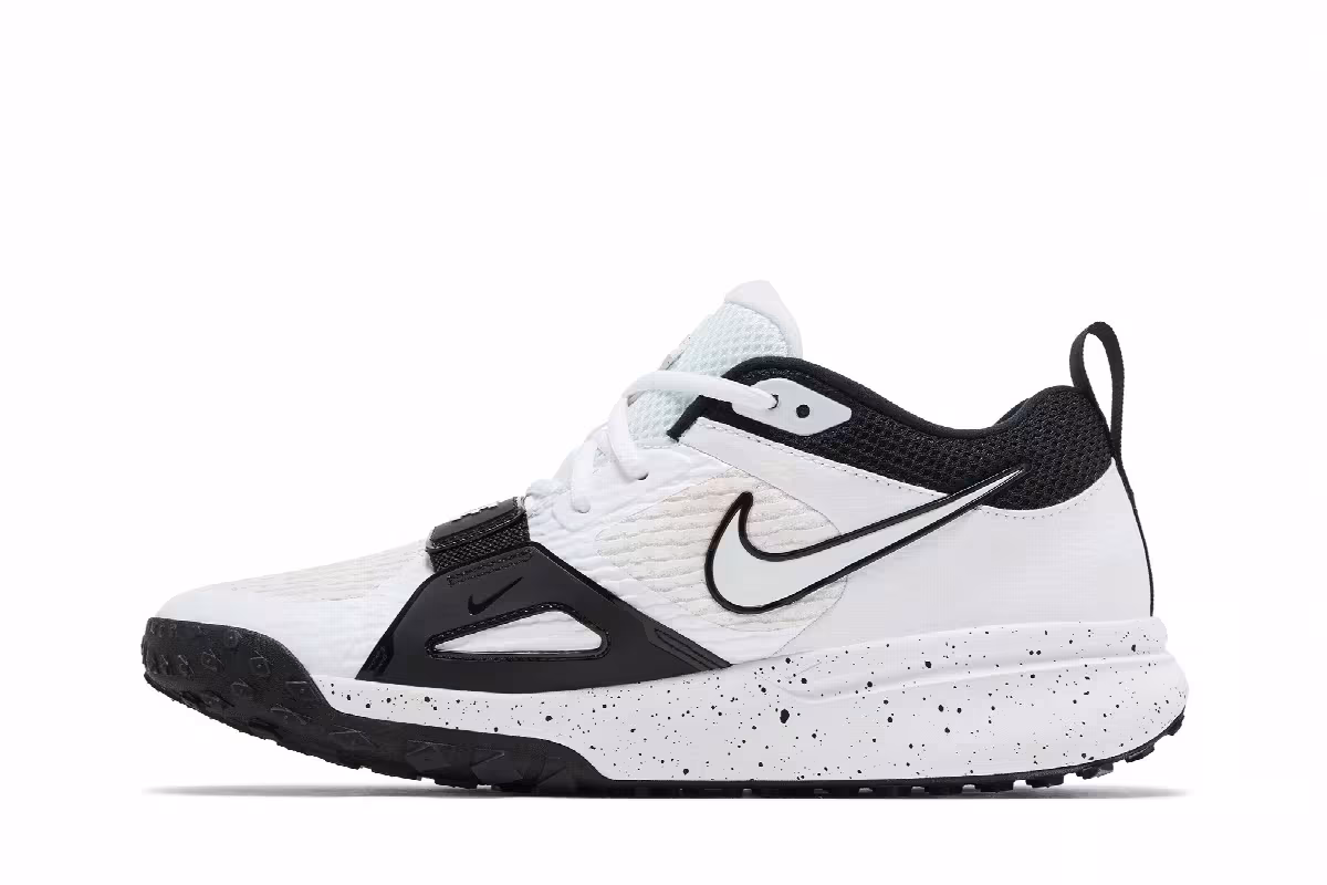 Nike Air Zoom Diamond Elite Turf White Black Splatter, view 4