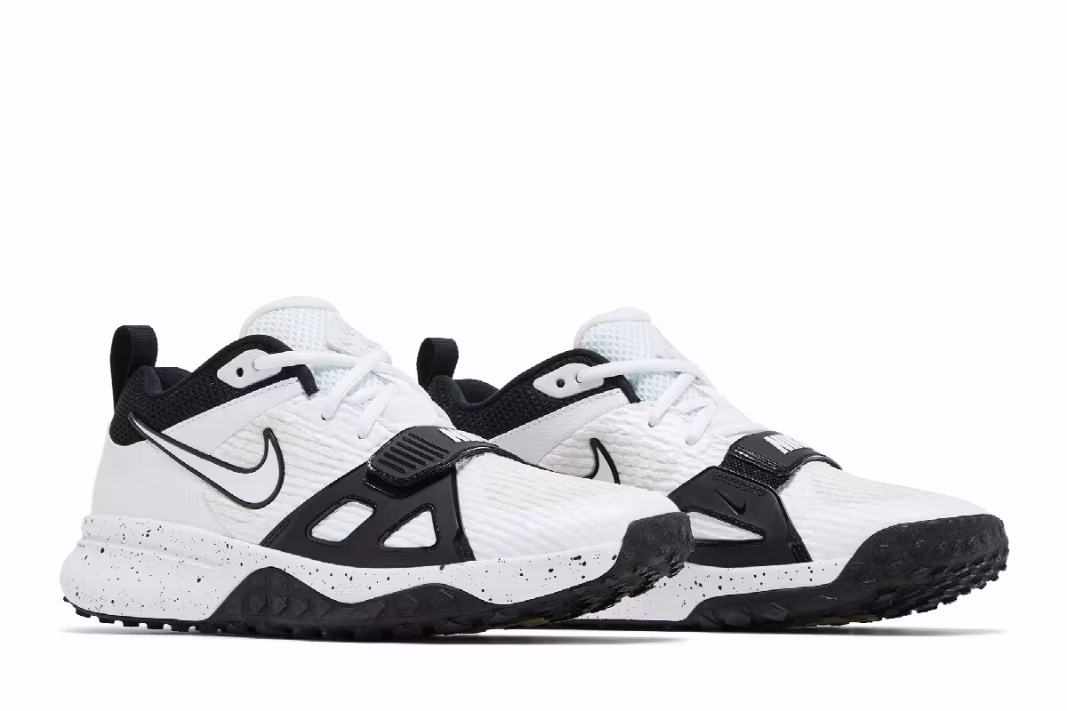 Nike Air Zoom Diamond Elite Turf White Black Splatter, view 9
