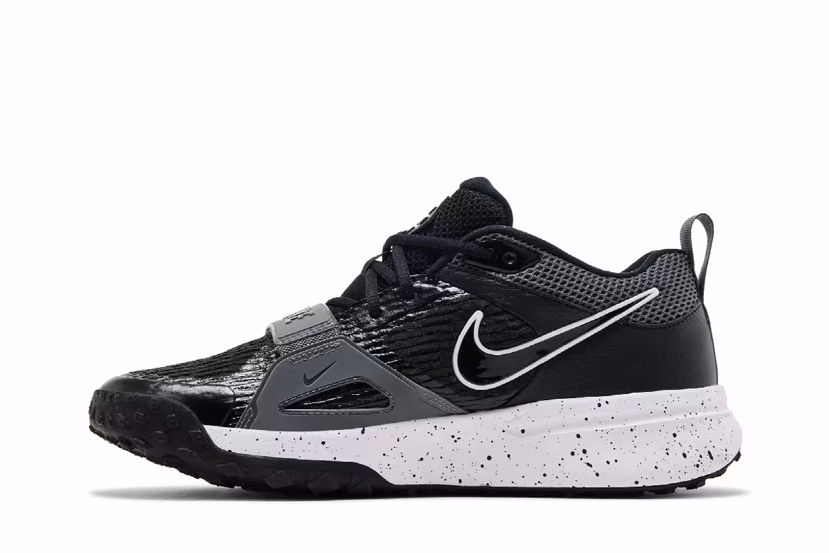 Nike Air Zoom Diamond Elite Turf Black White Splatter, view 4
