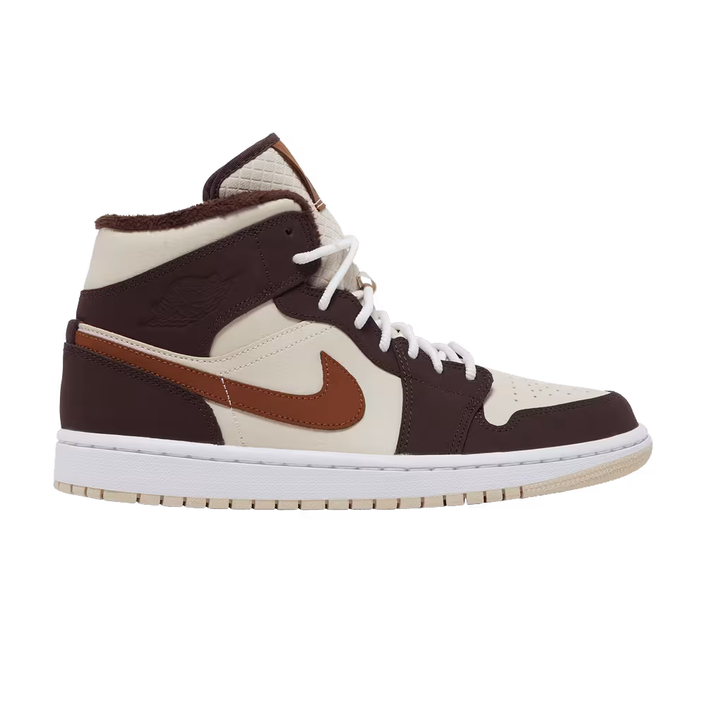 Women's Air Jordan 1 Mid SE Cream Dark Chocolate