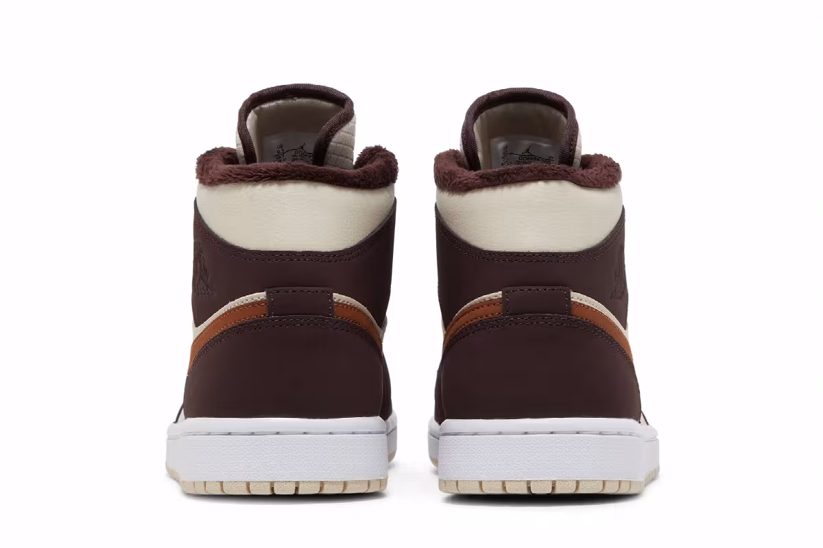 Women's Air Jordan 1 Mid SE Cream Dark Chocolate, view 7