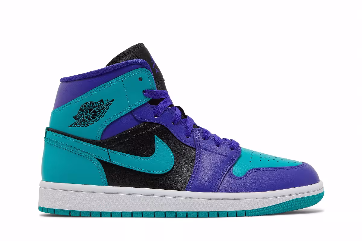 Women's Air Jordan 1 Mid Black Grape, view 2