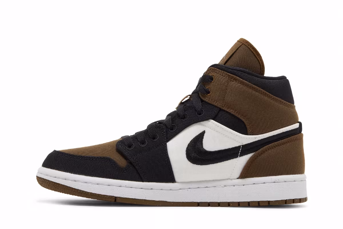 Women's Air Jordan 1 Mid SE Olive Toe, view 4