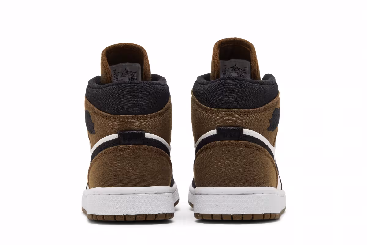 Women's Air Jordan 1 Mid SE Olive Toe, view 7