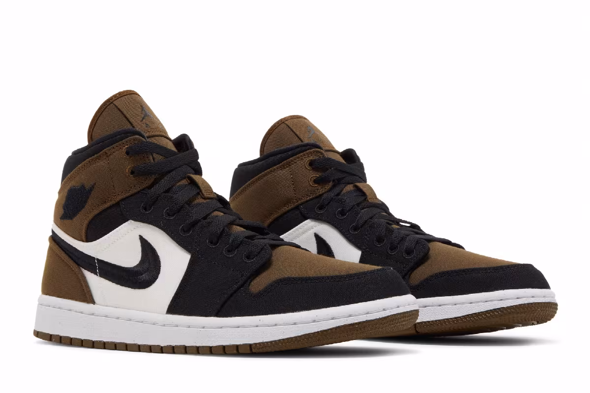 Women's Air Jordan 1 Mid SE Olive Toe, view 9