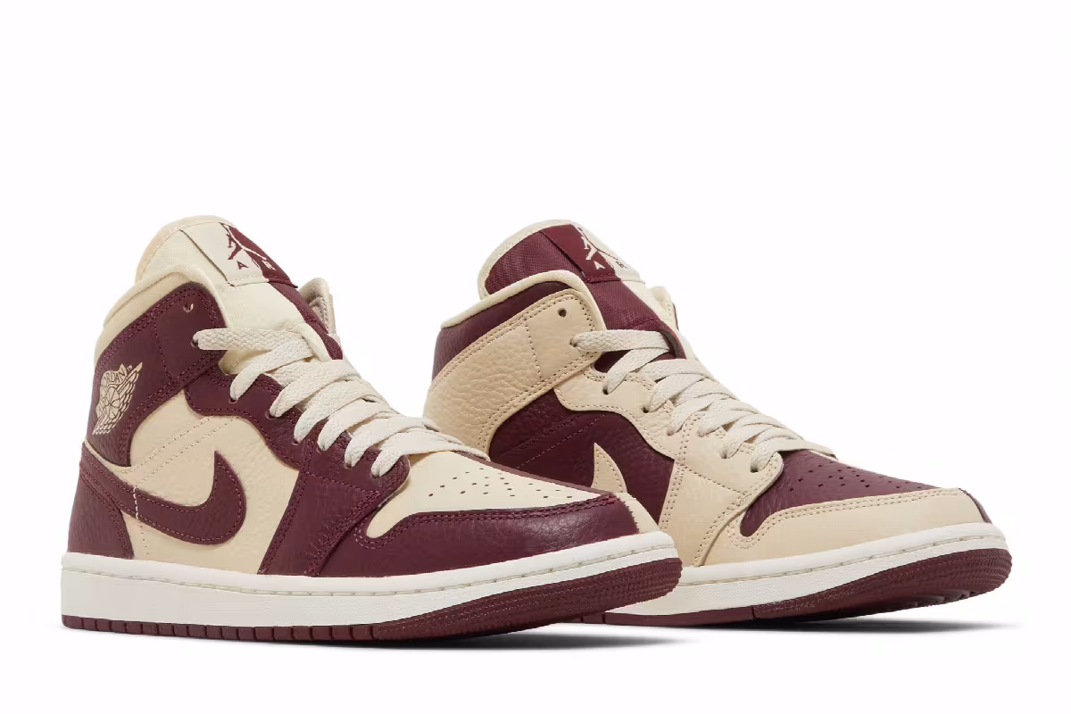 Women's Air Jordan 1 Mid SE Split - Beach Cherrywood, view 9