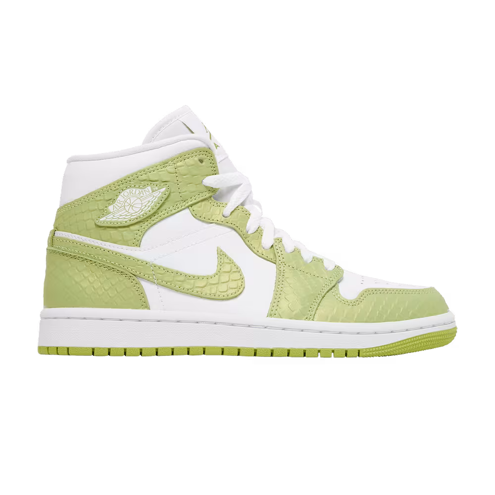 Women's Air Jordan 1 Mid SE Green Python