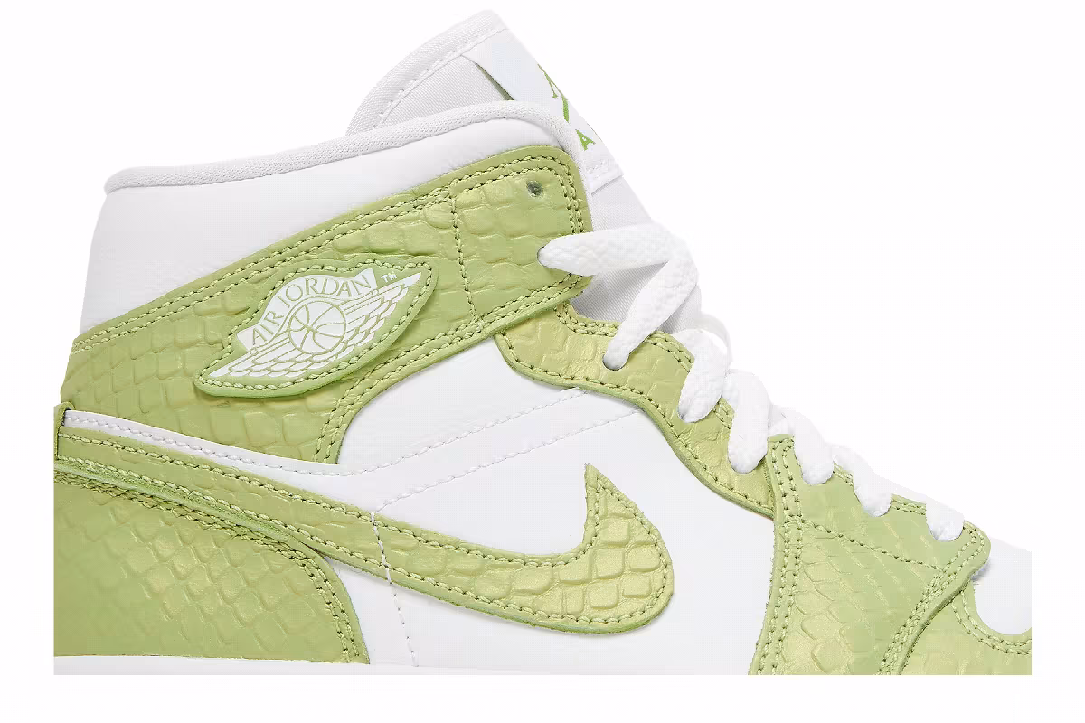 Women's Air Jordan 1 Mid SE Green Python, view 3
