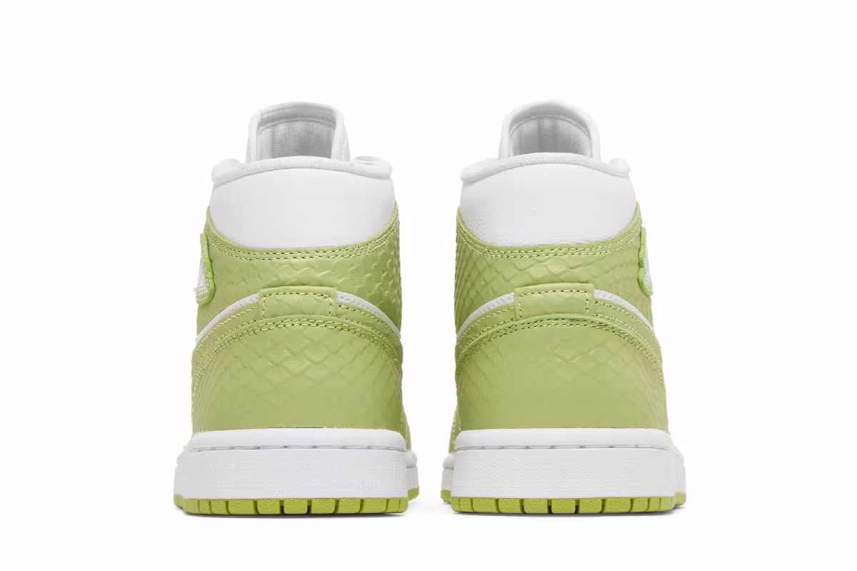 Women's Air Jordan 1 Mid SE Green Python, view 7