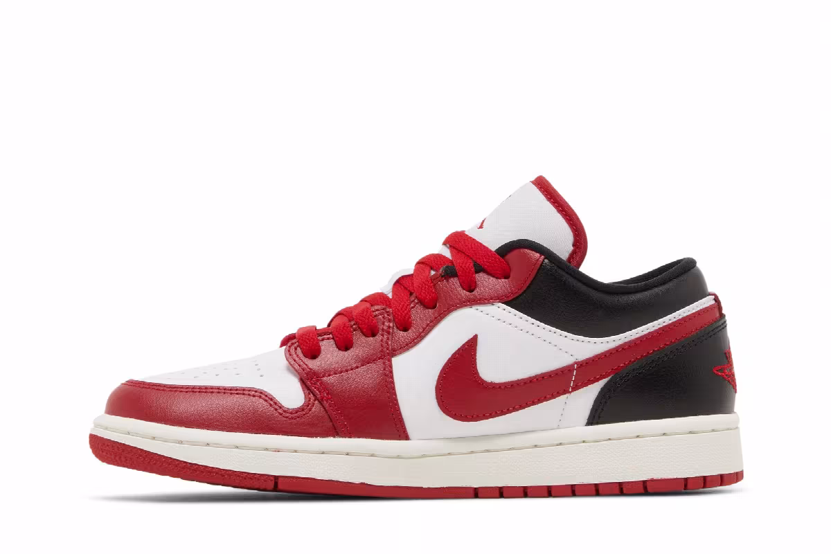 Women's Air Jordan 1 Low White Gym Red, view 4
