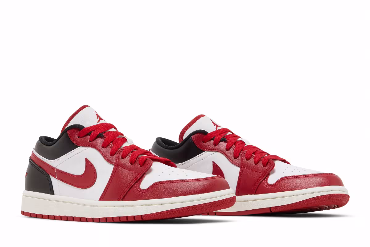 Women's Air Jordan 1 Low White Gym Red, view 9