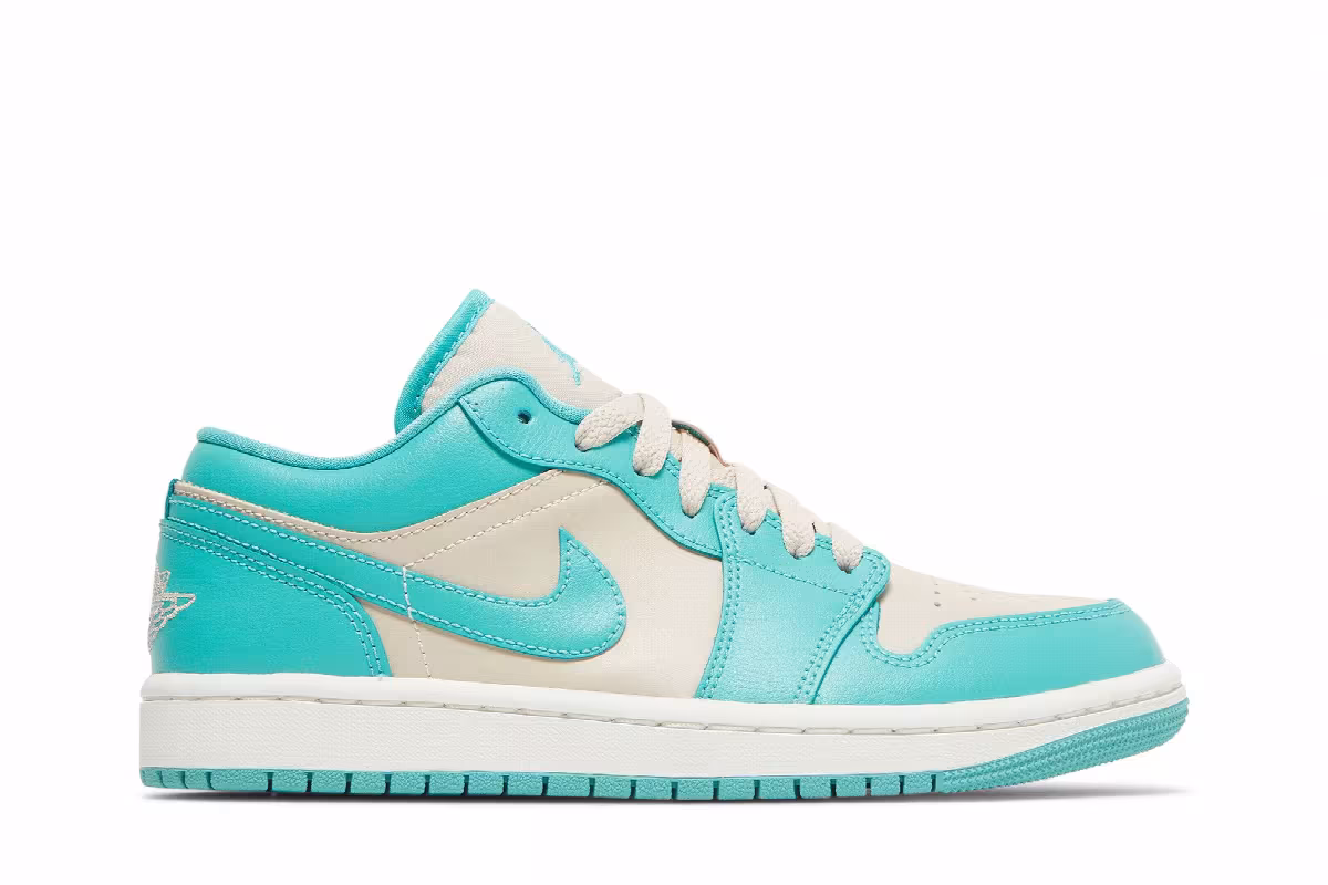 Women's Air Jordan 1 Low Tropical Teal Sandy Beige, view 2