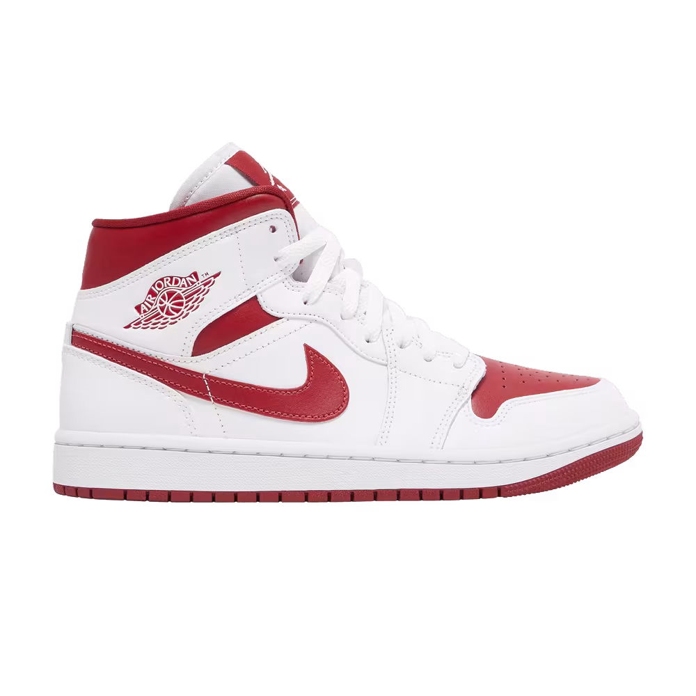 Women's Air Jordan 1 Mid White Pomegranate