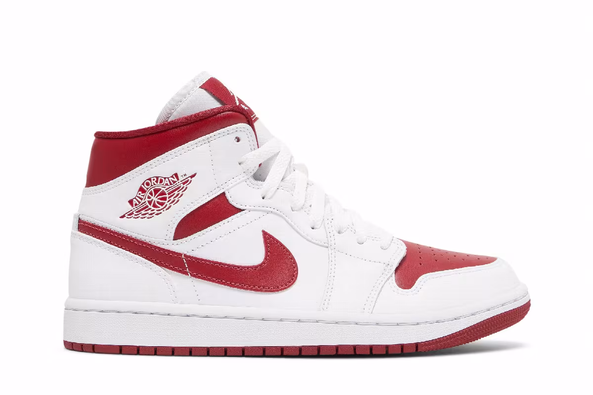 Women's Air Jordan 1 Mid White Pomegranate, view 2