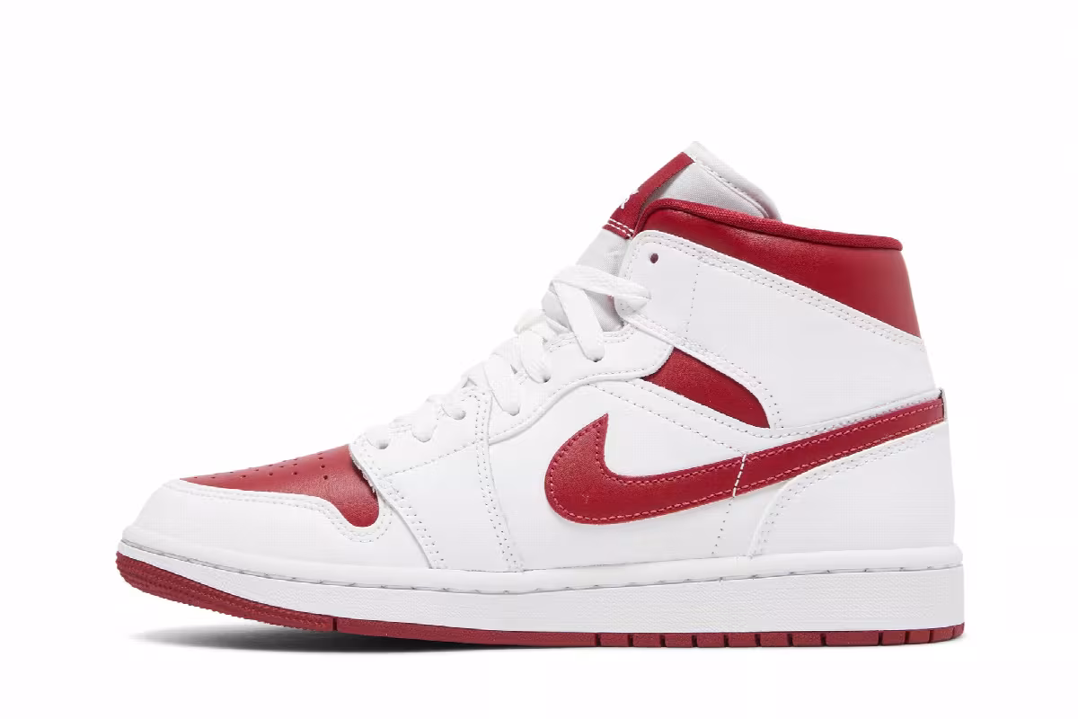 Women's Air Jordan 1 Mid White Pomegranate, view 4