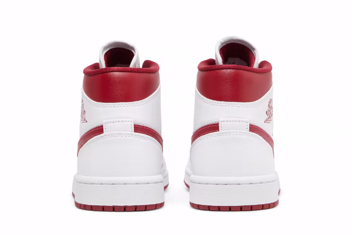 Women's Air Jordan 1 Mid White Pomegranate, view 7