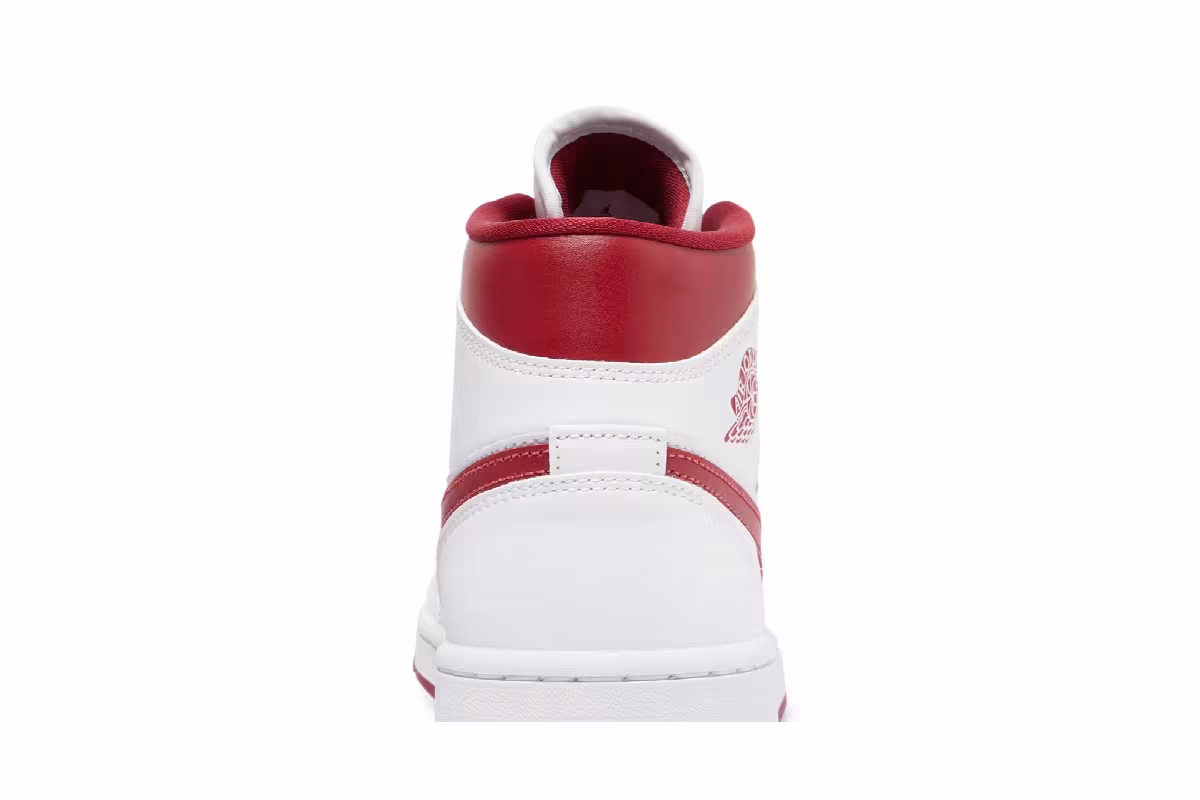 Women's Air Jordan 1 Mid White Pomegranate, view 8