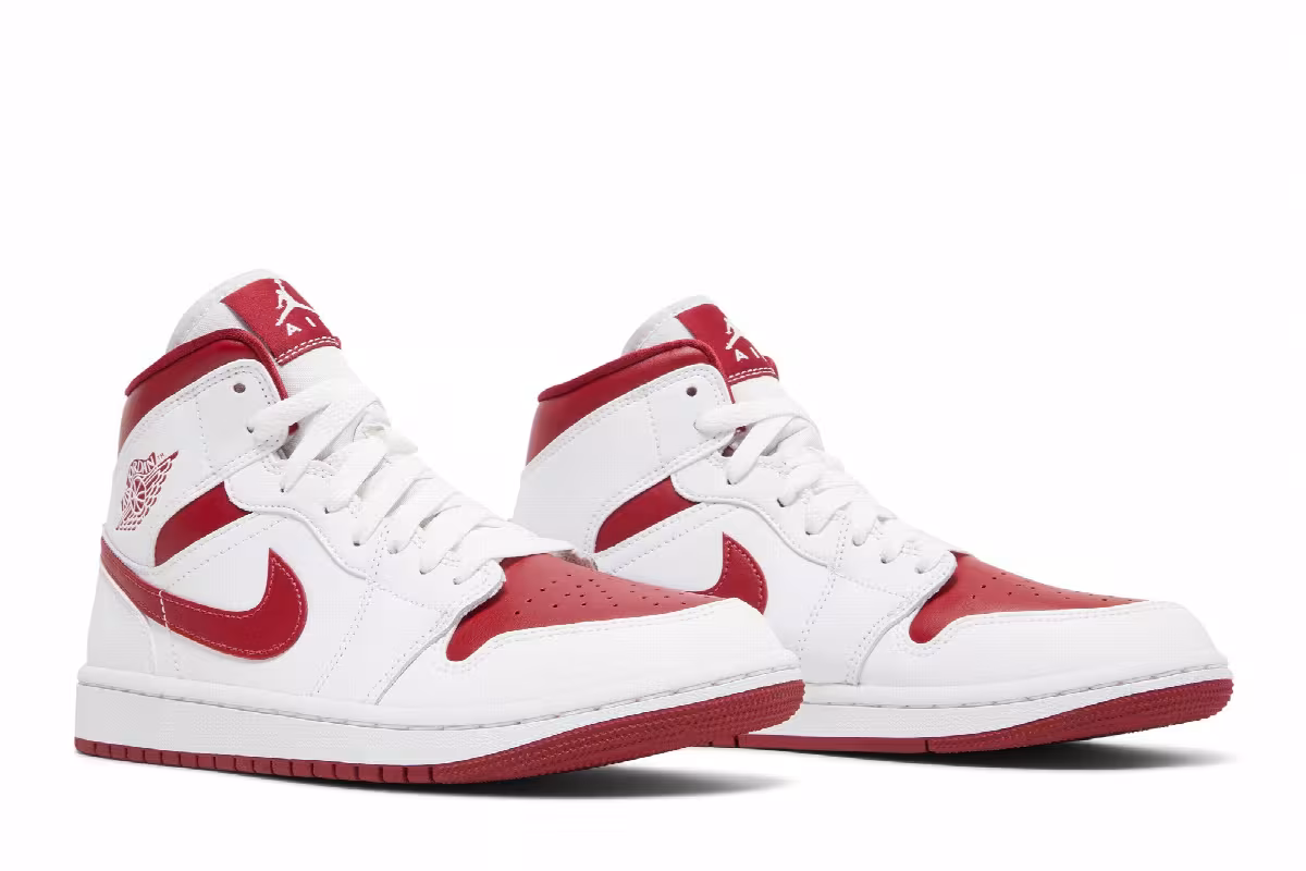 Women's Air Jordan 1 Mid White Pomegranate, view 9