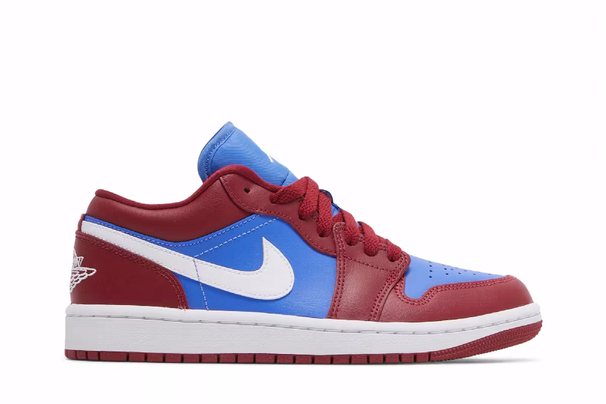 Women's Air Jordan 1 Low Deep Red Blue, view 2