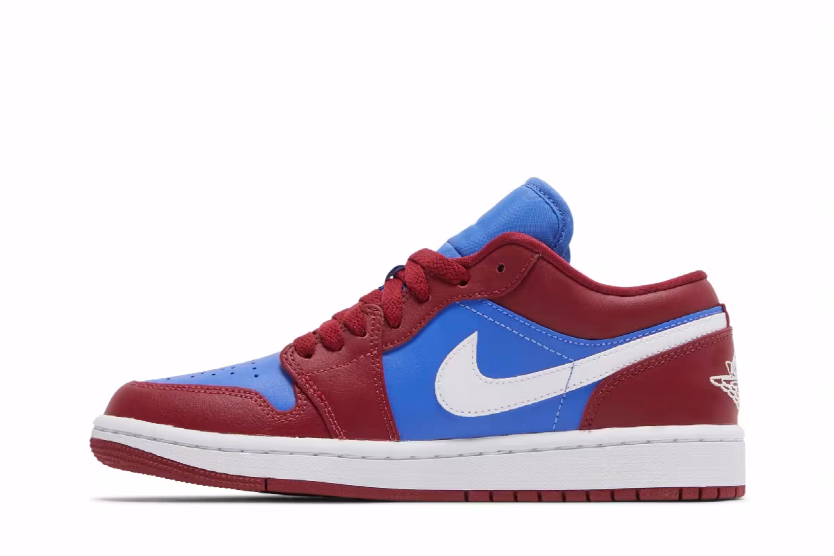 Women's Air Jordan 1 Low Deep Red Blue, view 4