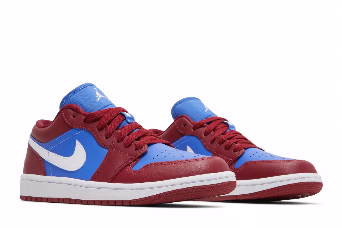 Women's Air Jordan 1 Low Deep Red Blue, view 9