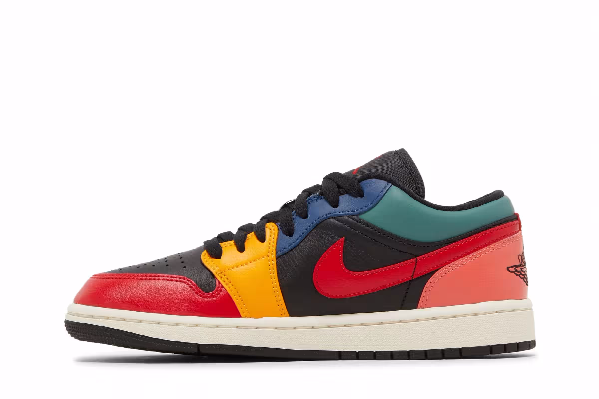 Women's Air Jordan 1 Low SE Black Multi-Color, view 4