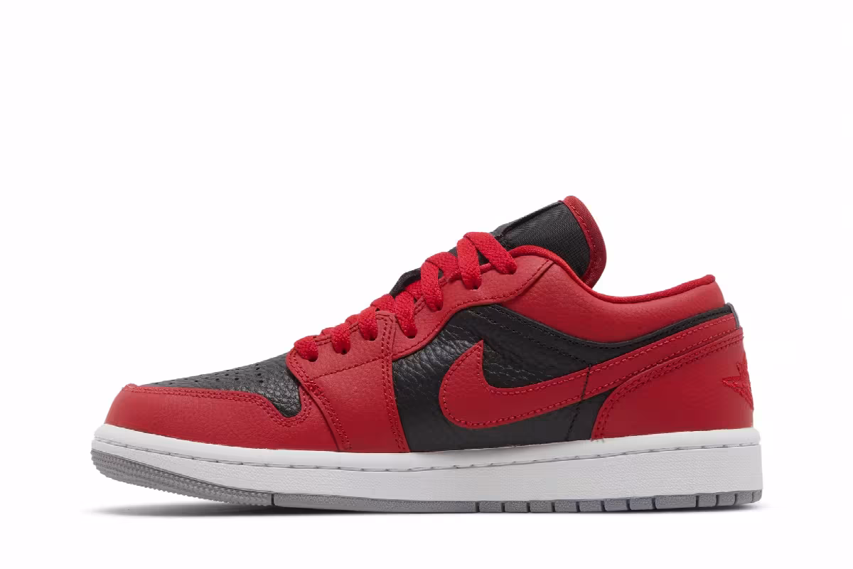 Women's Air Jordan 1 Low SE Split - Gym Red Cement Grey, view 4