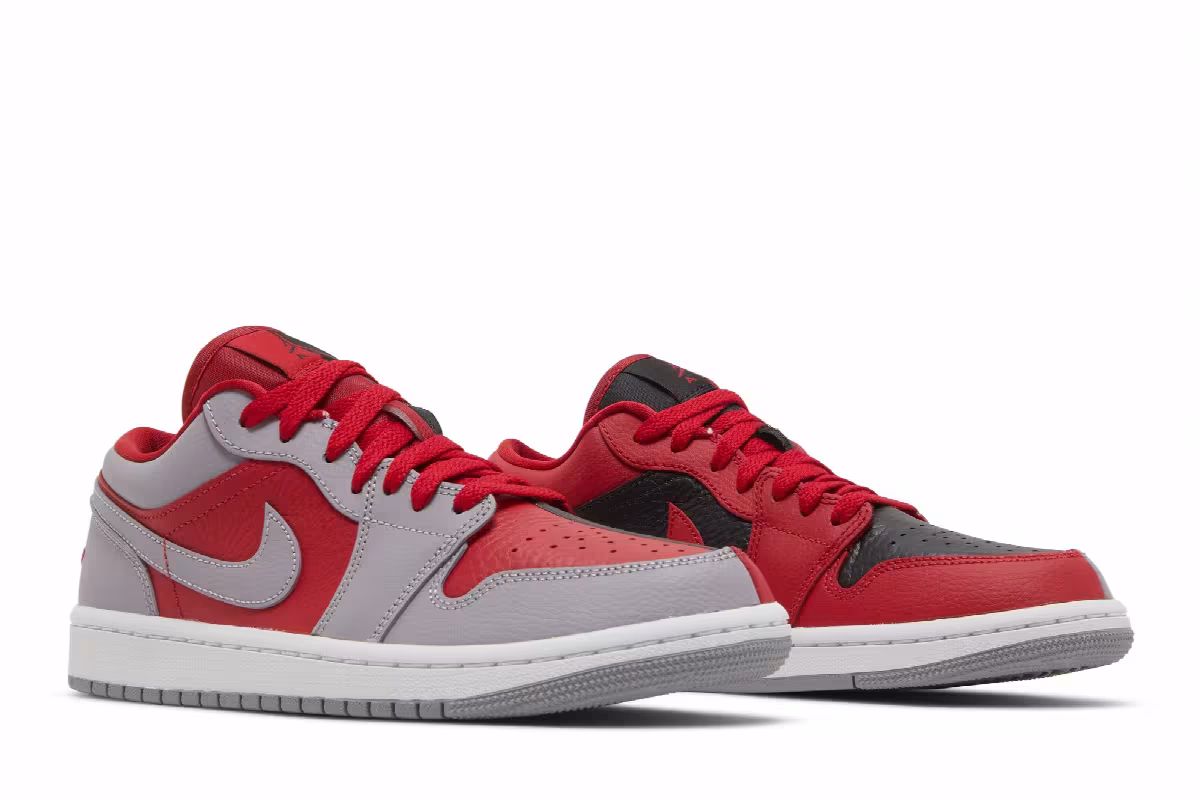 Women's Air Jordan 1 Low SE Split - Gym Red Cement Grey, view 9