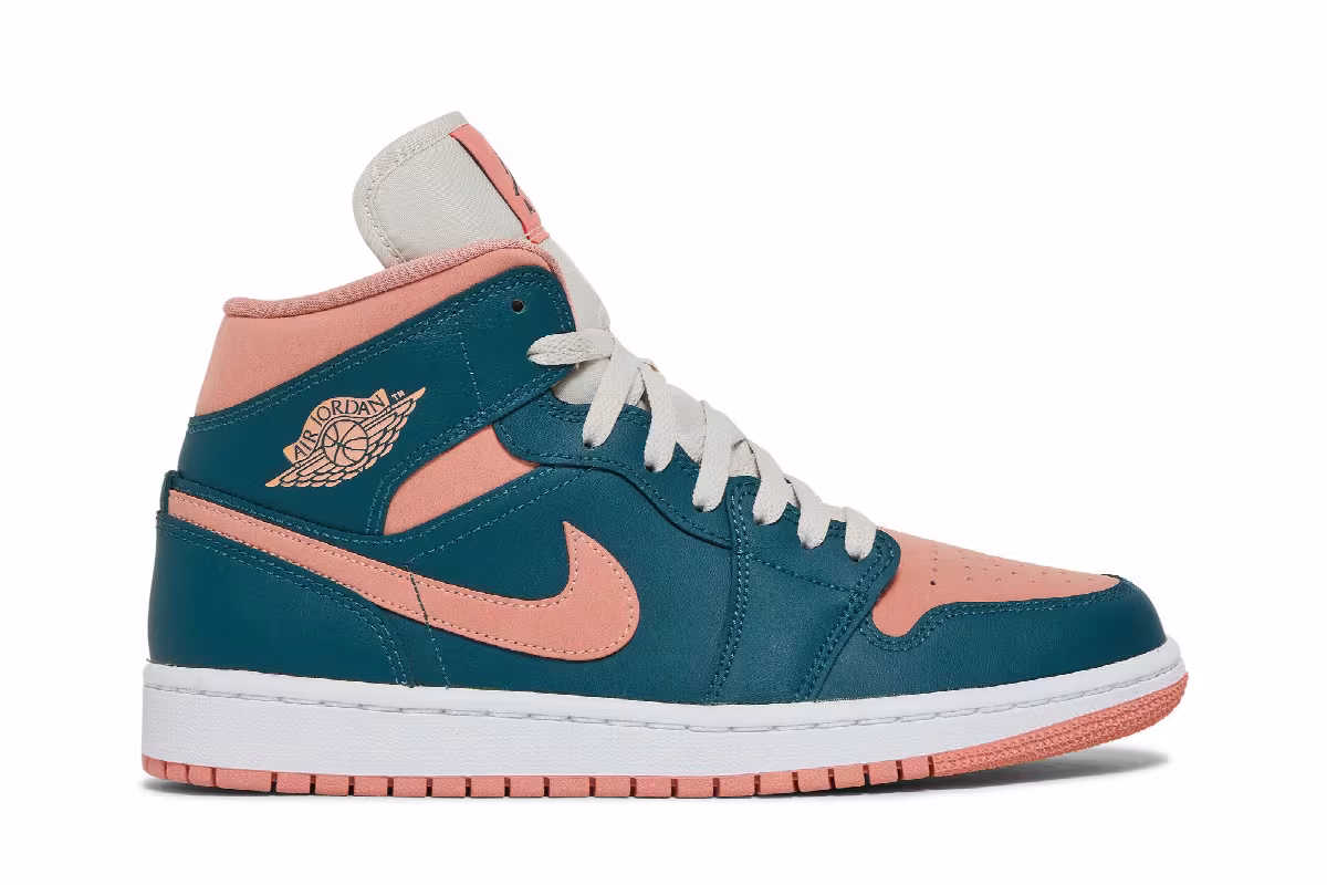 Women's Air Jordan 1 Mid Dark Teal Green, view 2