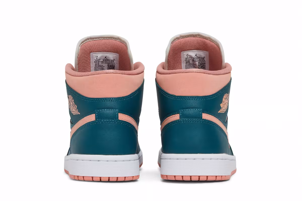 Women's Air Jordan 1 Mid Dark Teal Green, view 7