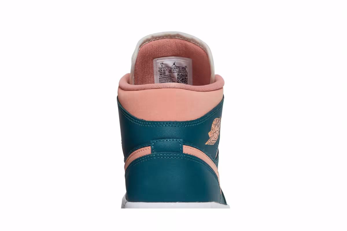 Women's Air Jordan 1 Mid Dark Teal Green, view 8