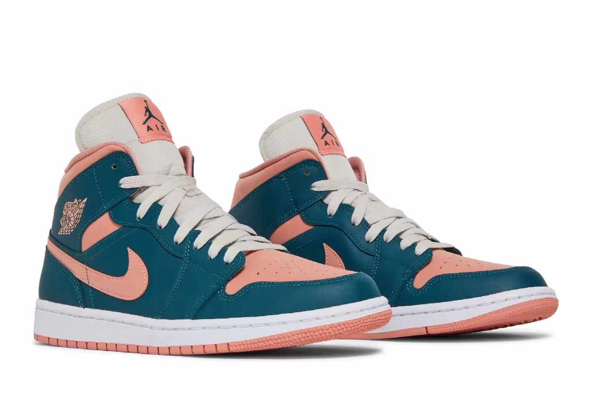 Women's Air Jordan 1 Mid Dark Teal Green, view 9