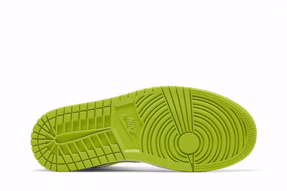 Women's Air Jordan 1 Mid White Lime, view 5