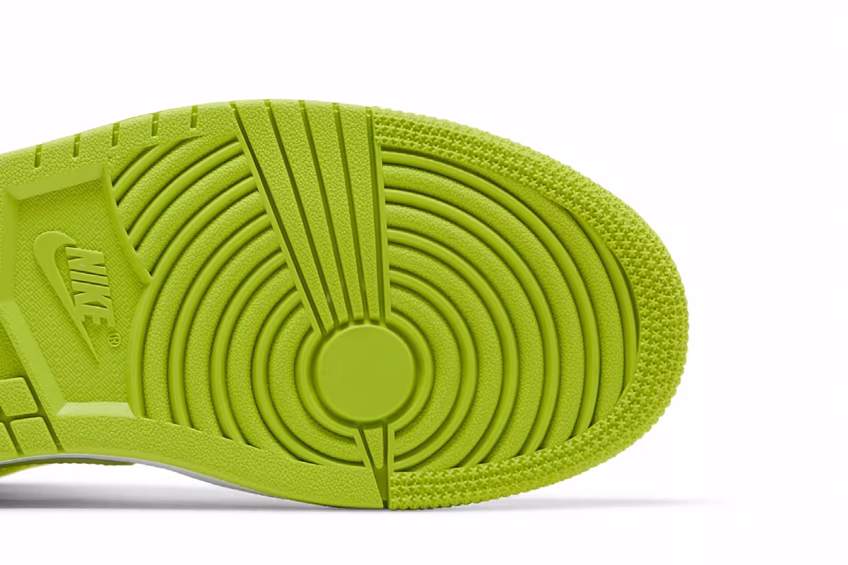 Women's Air Jordan 1 Mid White Lime, view 6
