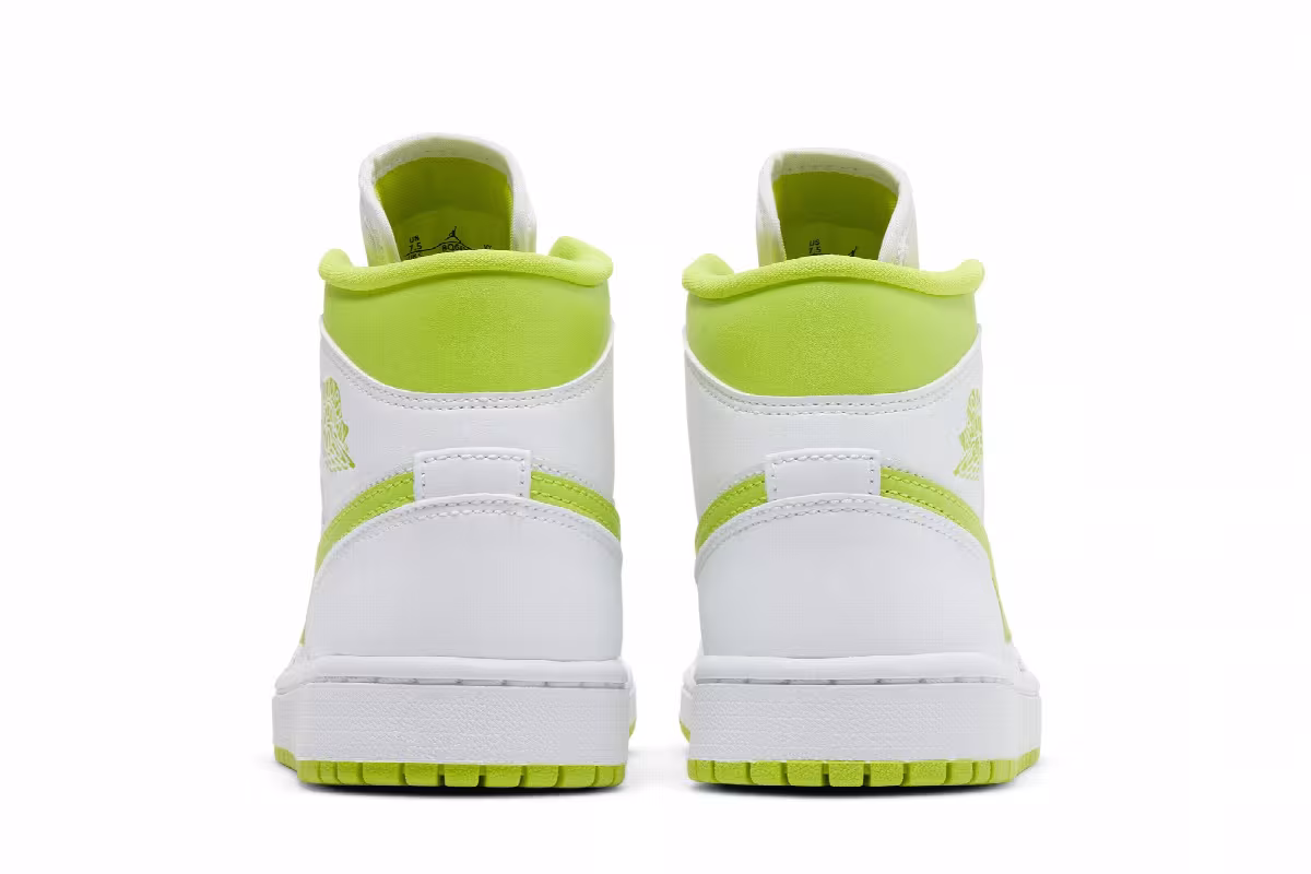 Women's Air Jordan 1 Mid White Lime, view 7