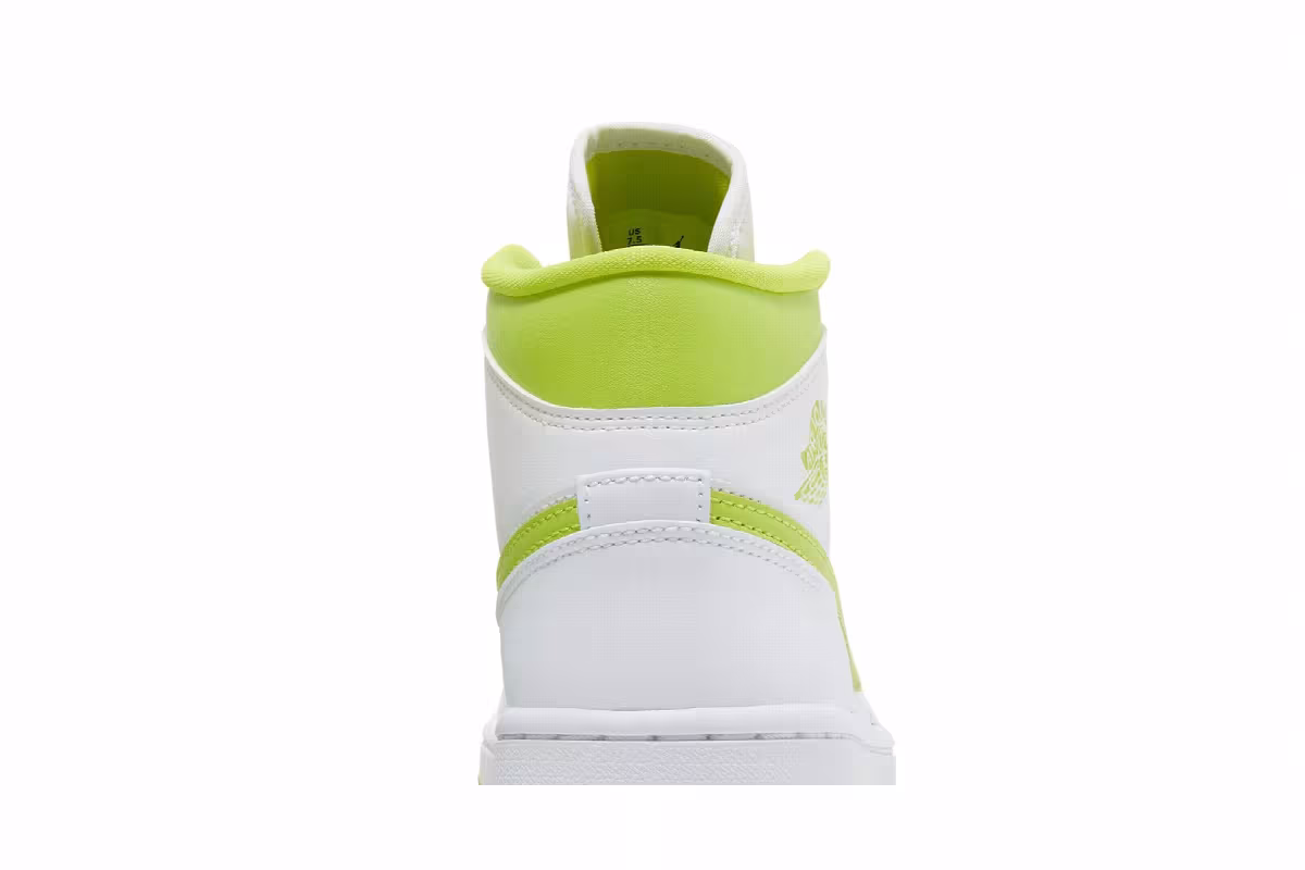 Women's Air Jordan 1 Mid White Lime, view 8