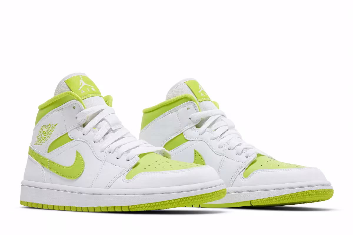 Women's Air Jordan 1 Mid White Lime, view 9