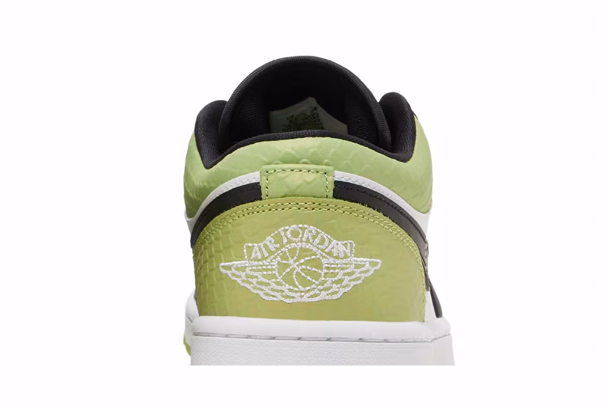 Women's Air Jordan 1 Low SE Vivid Green Snakeskin, view 8
