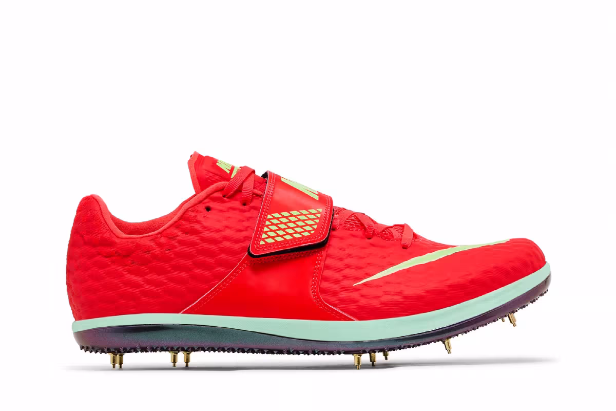 Nike High Jump Elite Bright Crimson Lime Blast, view 2