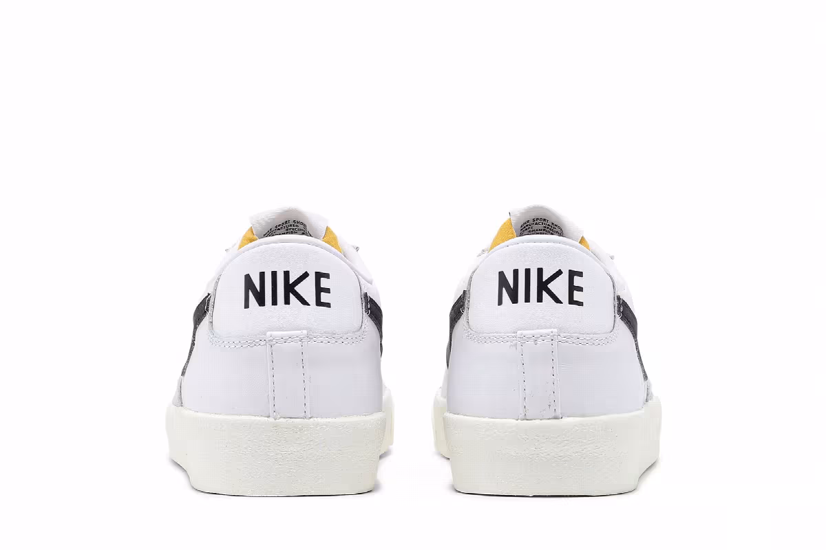 Nike Men's Blazer Low White Black, view 7