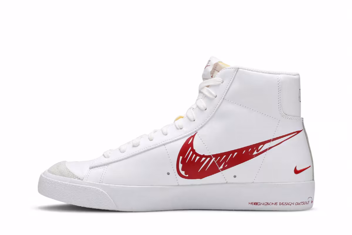 Nike Blazer Mid 77 Sketch - Red, view 4